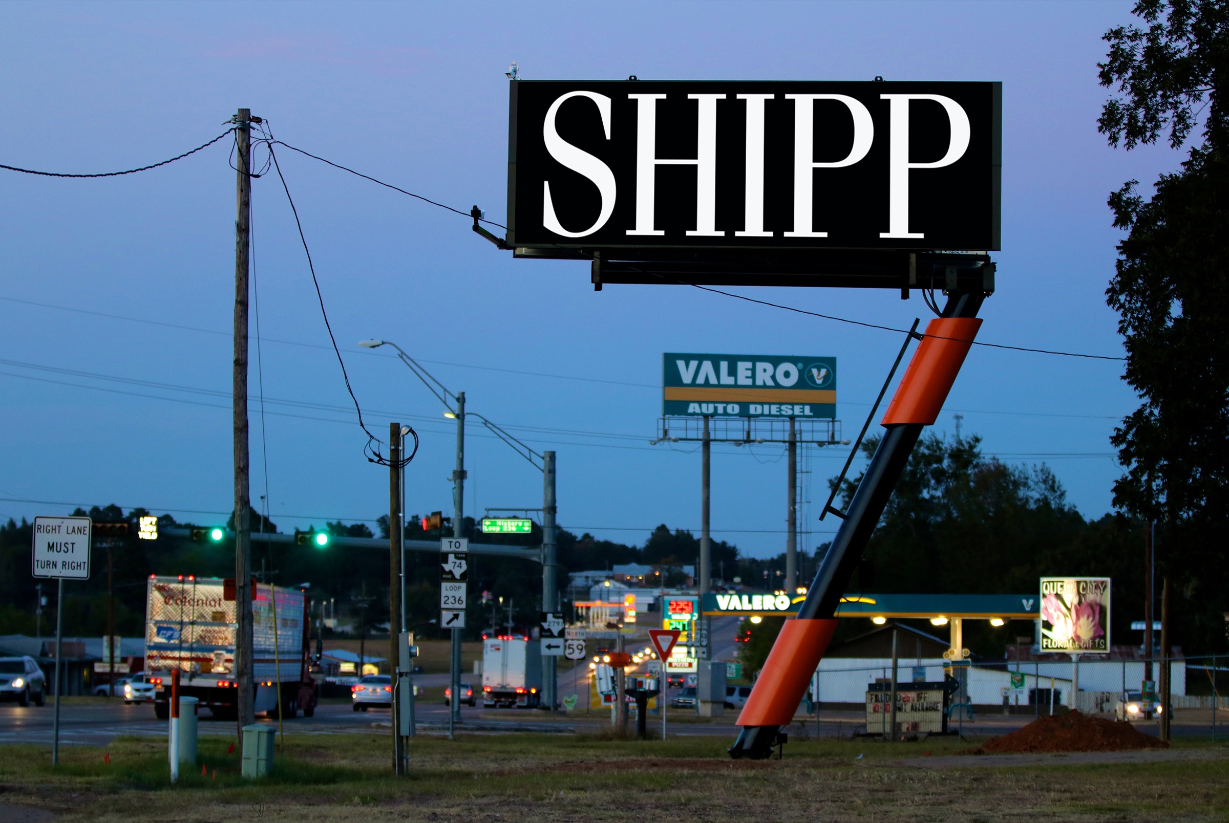 Shipp Outdoor Queen City S face digital billboard in Queen City, TX